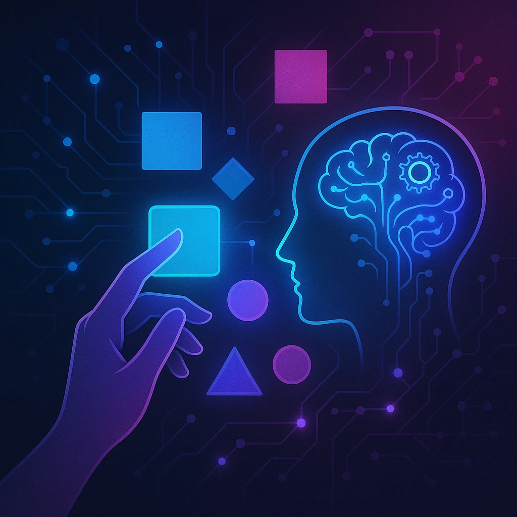 Human-AI collaboration abstract illustration